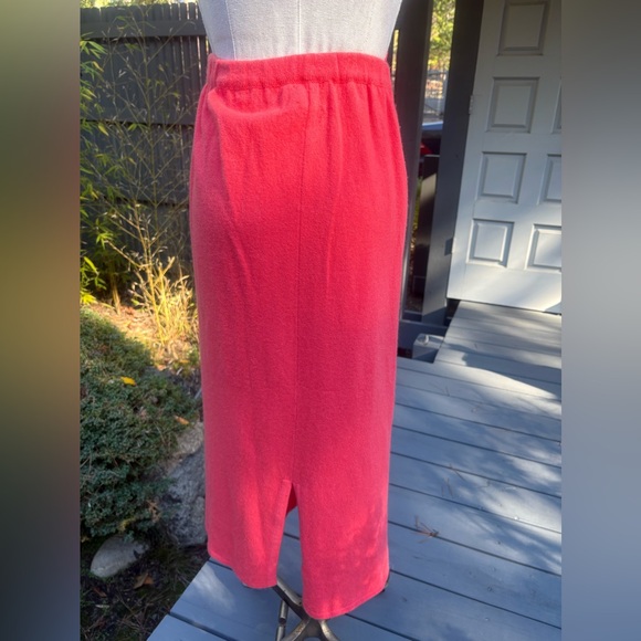 Ballantyne Orange Coral Cashmere Skirt - Picture 2 of 4